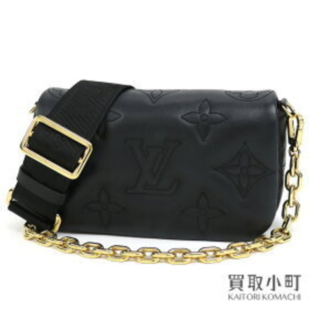 Louis Vuitton Wallet on Strap Bule Gram calf leather black bag crossbody